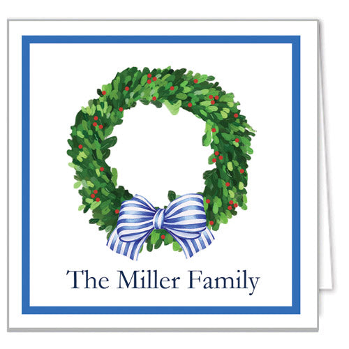 Holly Wreath Christmas Personalized Gift Sticker