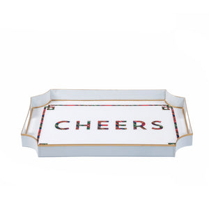 Cheers Tartan Enameled Jaye Tray