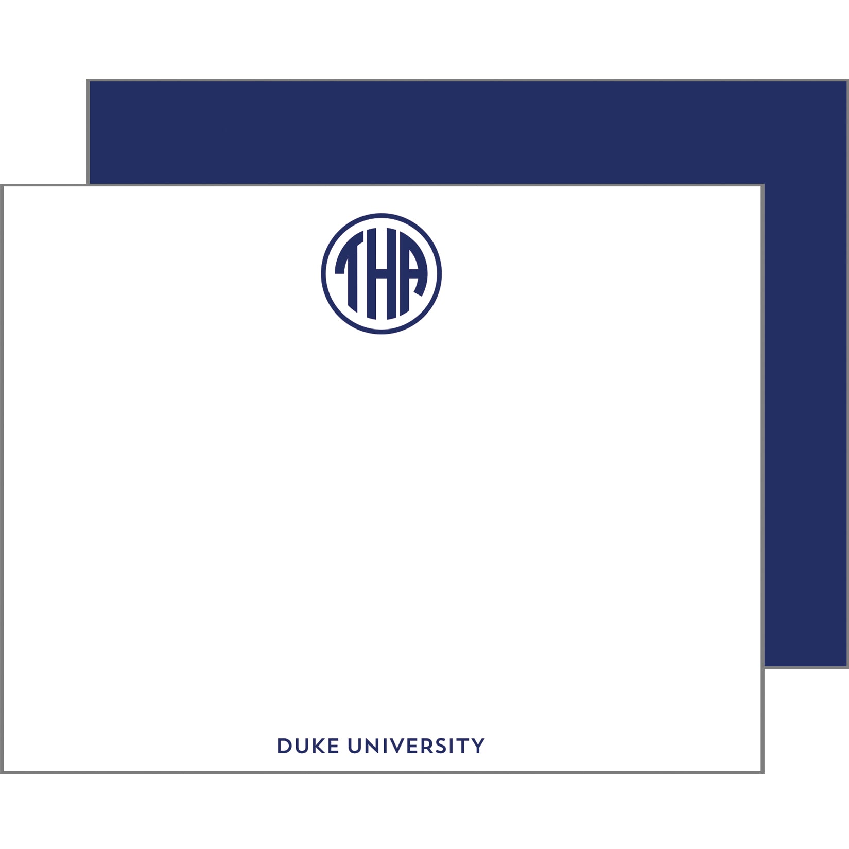 Graduation Block Monogram Personalized Flat Notecards | Select Colors