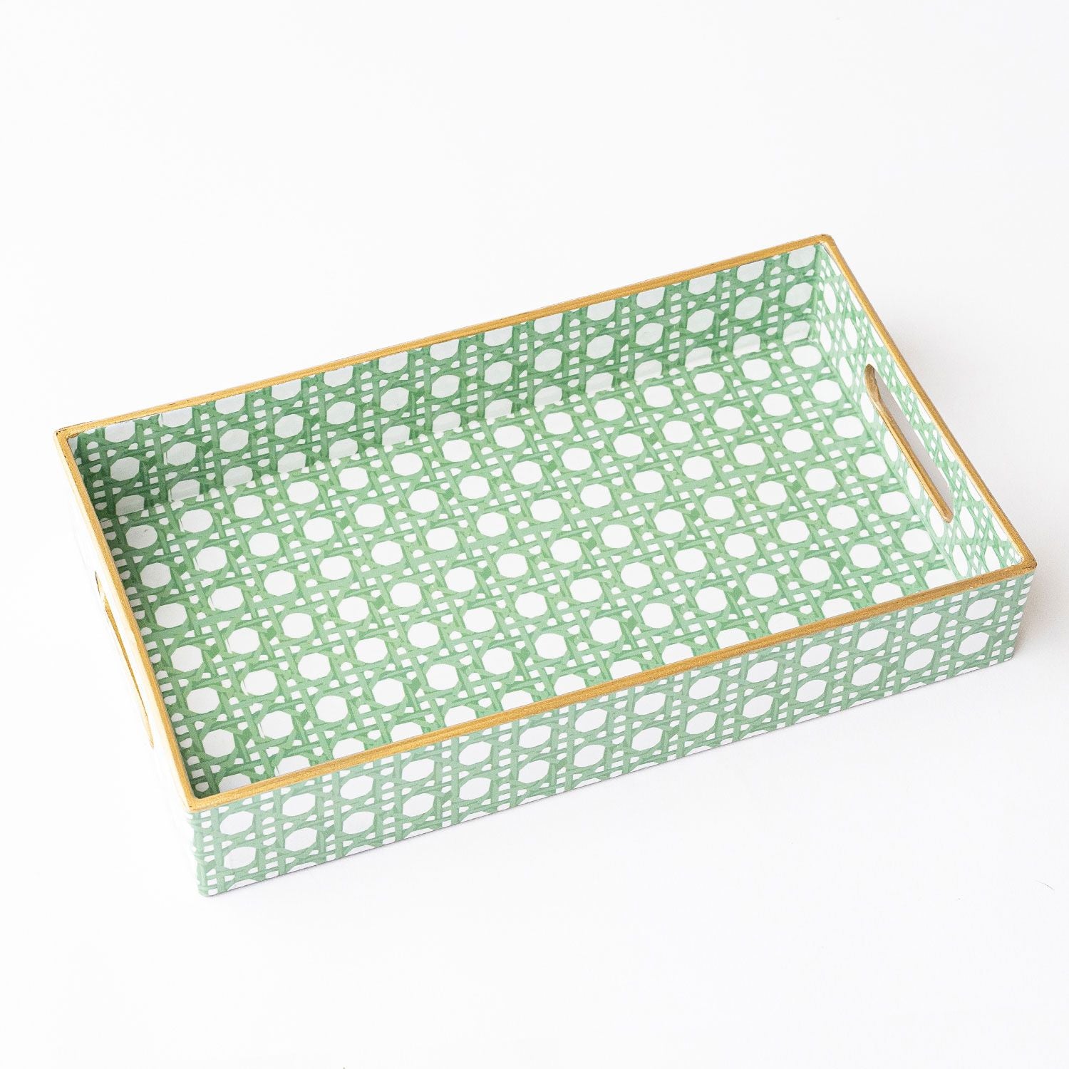 Basketweave Vanity Tray | Green