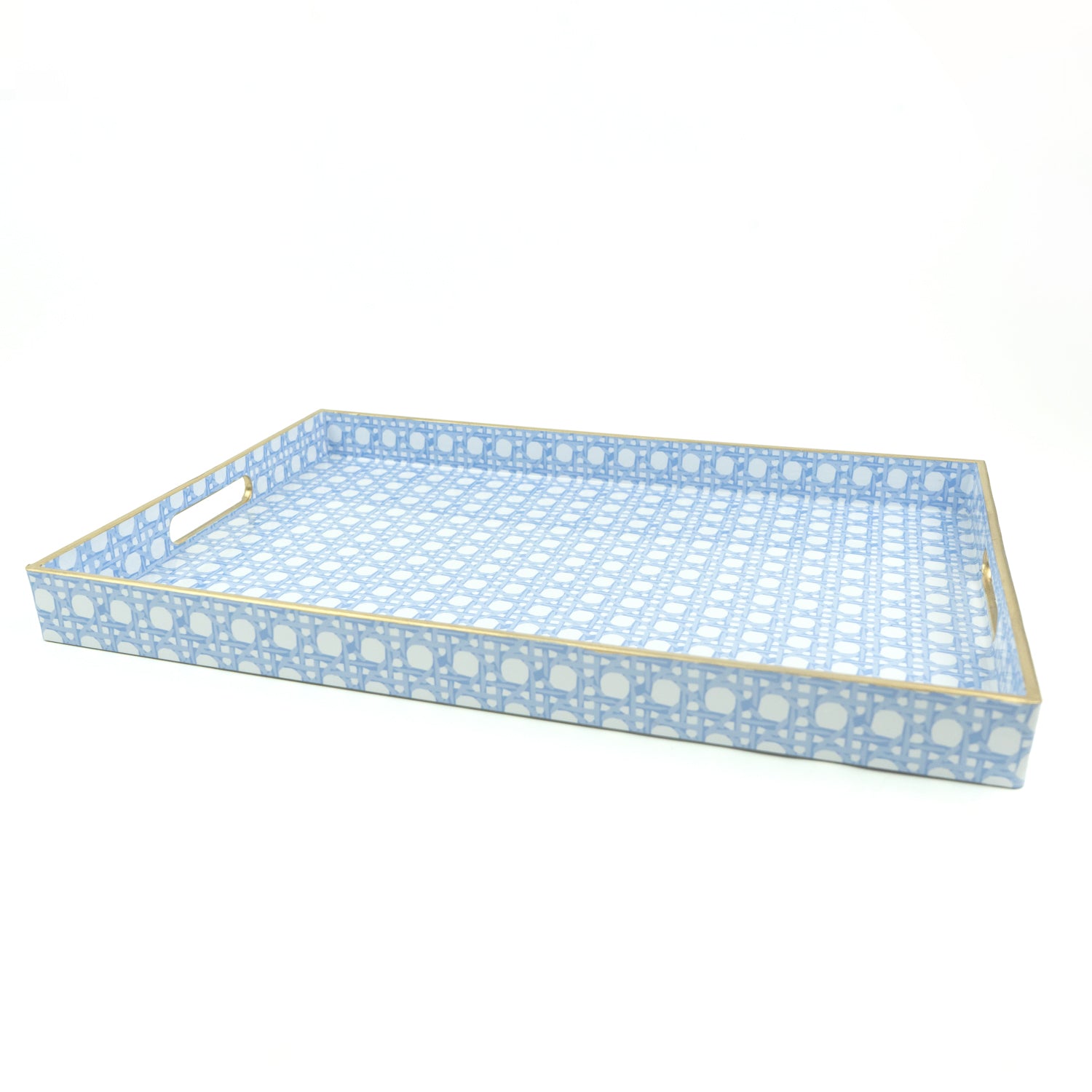 Basketweave Serving Tray | Blue