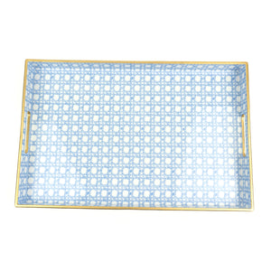 Basketweave Serving Tray | Blue