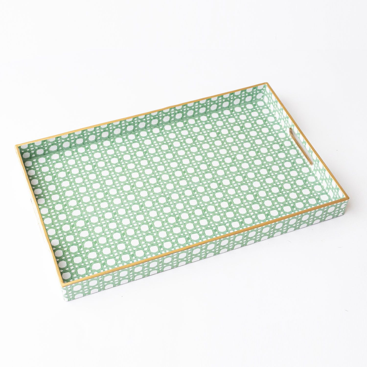 Basketweave Serving Tray | Green