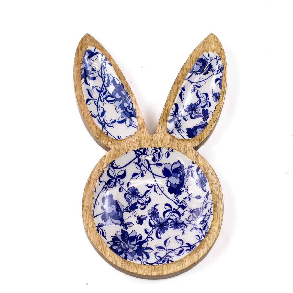 Blue + White Bunny Serving Dish