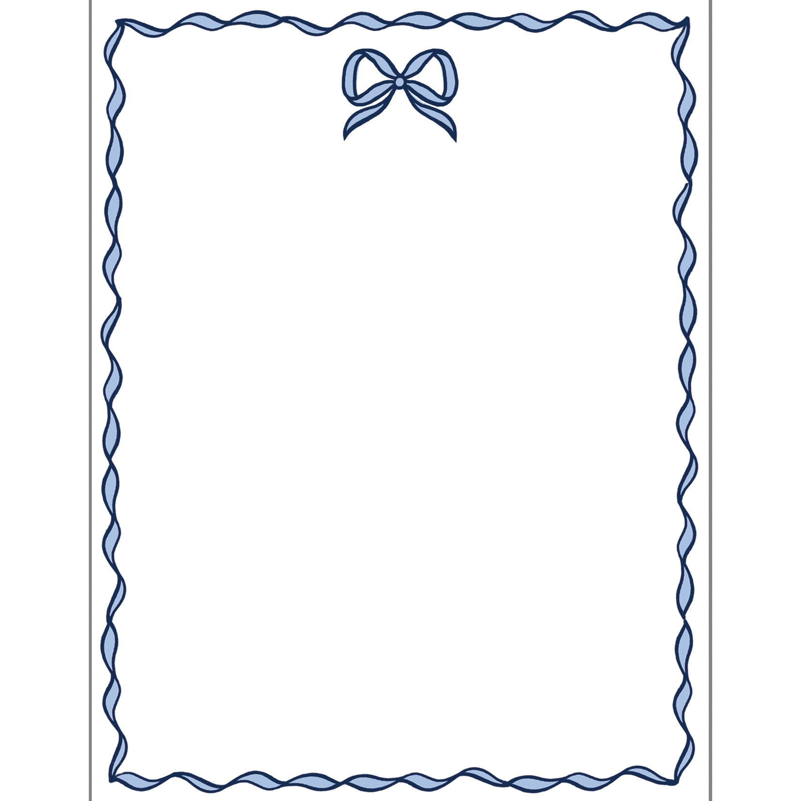 Stock Shoppe: 4x5 Bow Scallop Notepad | Blue