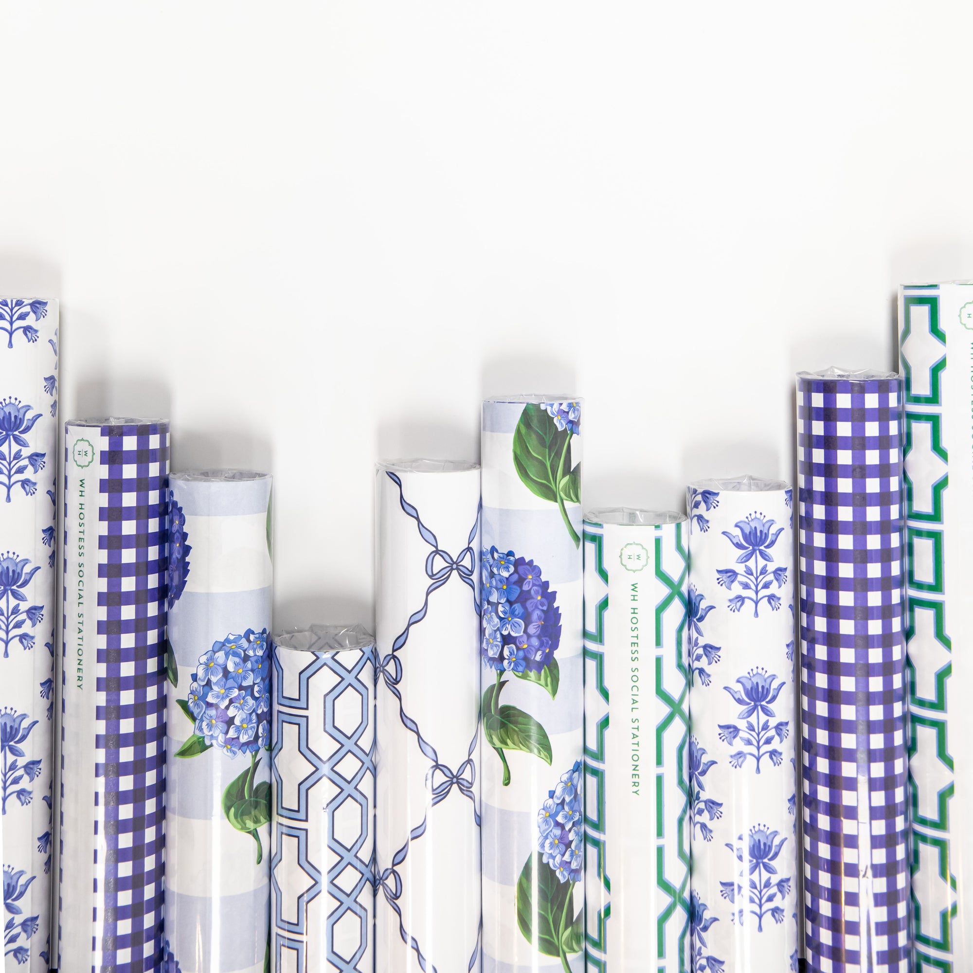 Continuous Roll Gift Wrap | Blue Trellis