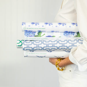 Continuous Roll Gift Wrap | Blue Trellis