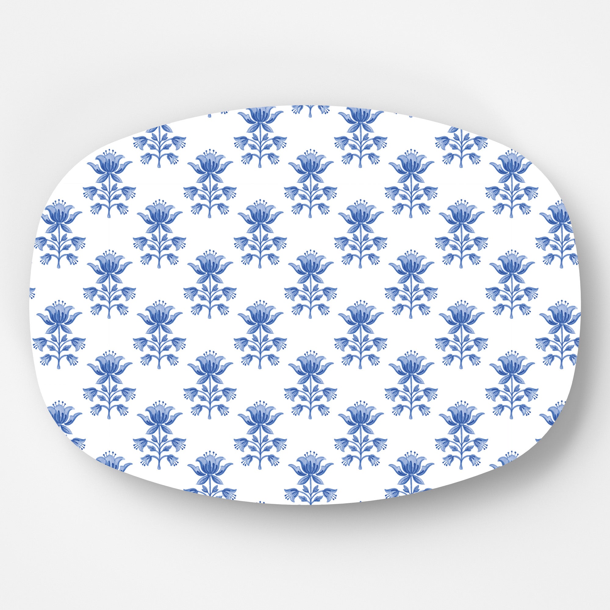 In Stock WH Serving Platter | Tulip Block Print