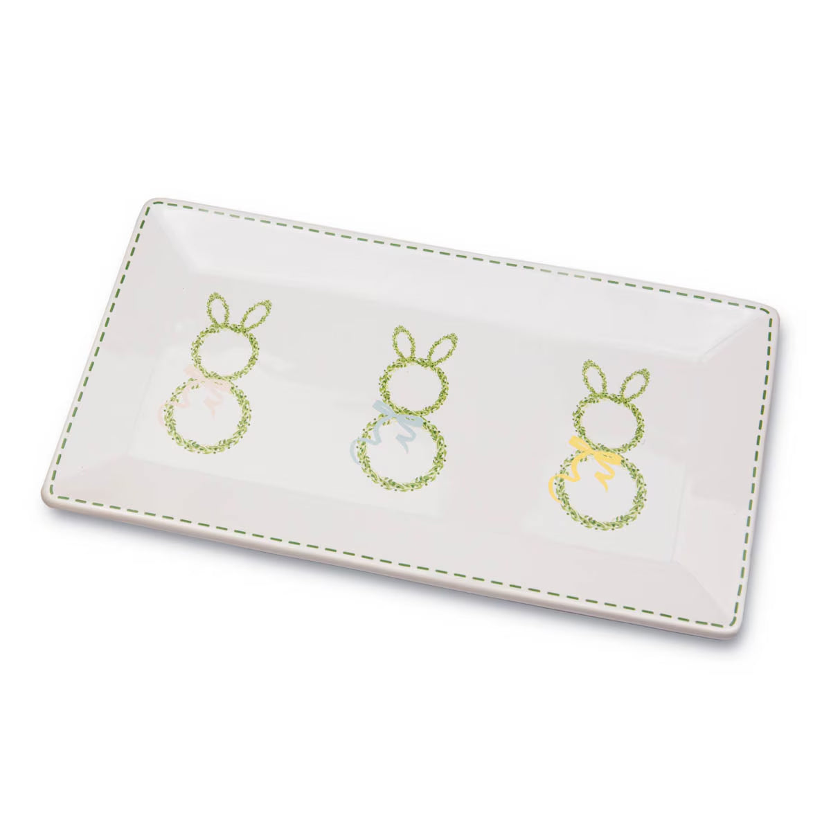 Bundle: Boxwood Bunny Platter + Strawberry Floral Cocktail Napkins