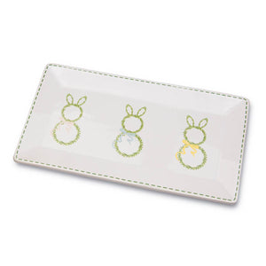 Bundle: Boxwood Bunny Platter + Strawberry Floral Cocktail Napkins