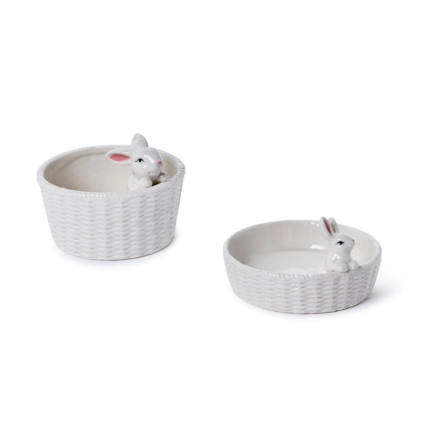 White Ceramic Bunny Tidbit Dishes | 2 Sizes Available