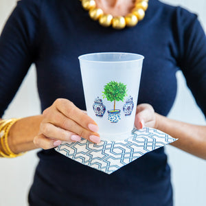 WH Paper Cocktail Napkins | Blue Trellis