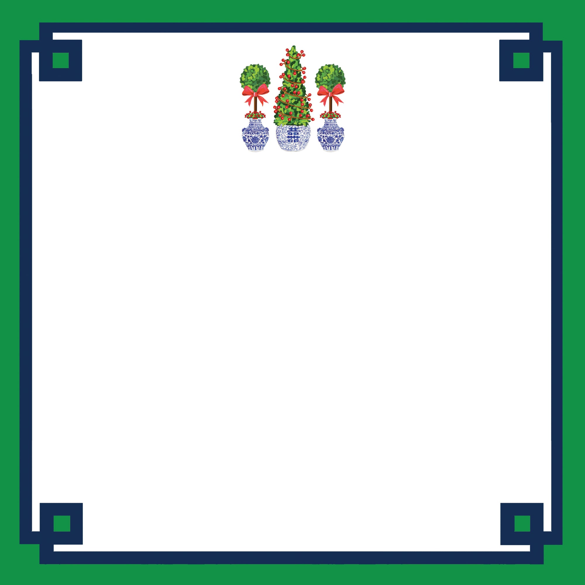 Stock Shoppe: 8.5x8.5 SLAB Stock Notepad | Christmas Topiaries