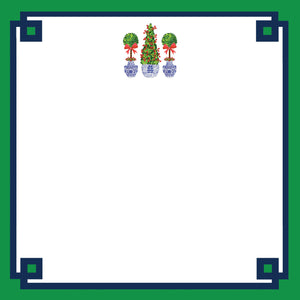 Stock Shoppe: 8.5x8.5 SLAB Stock Notepad | Christmas Topiaries