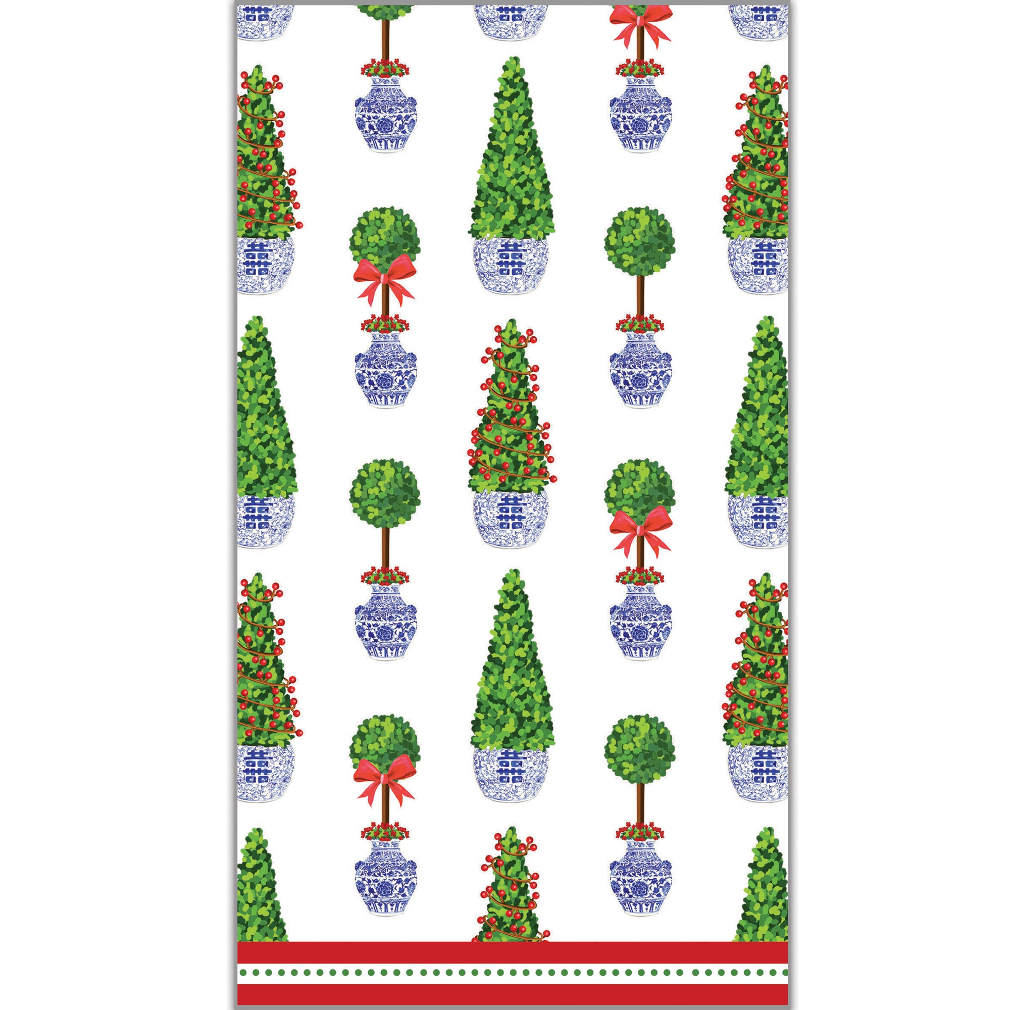 In Stock WH Paper Guest Towels | Christmas Topiaries