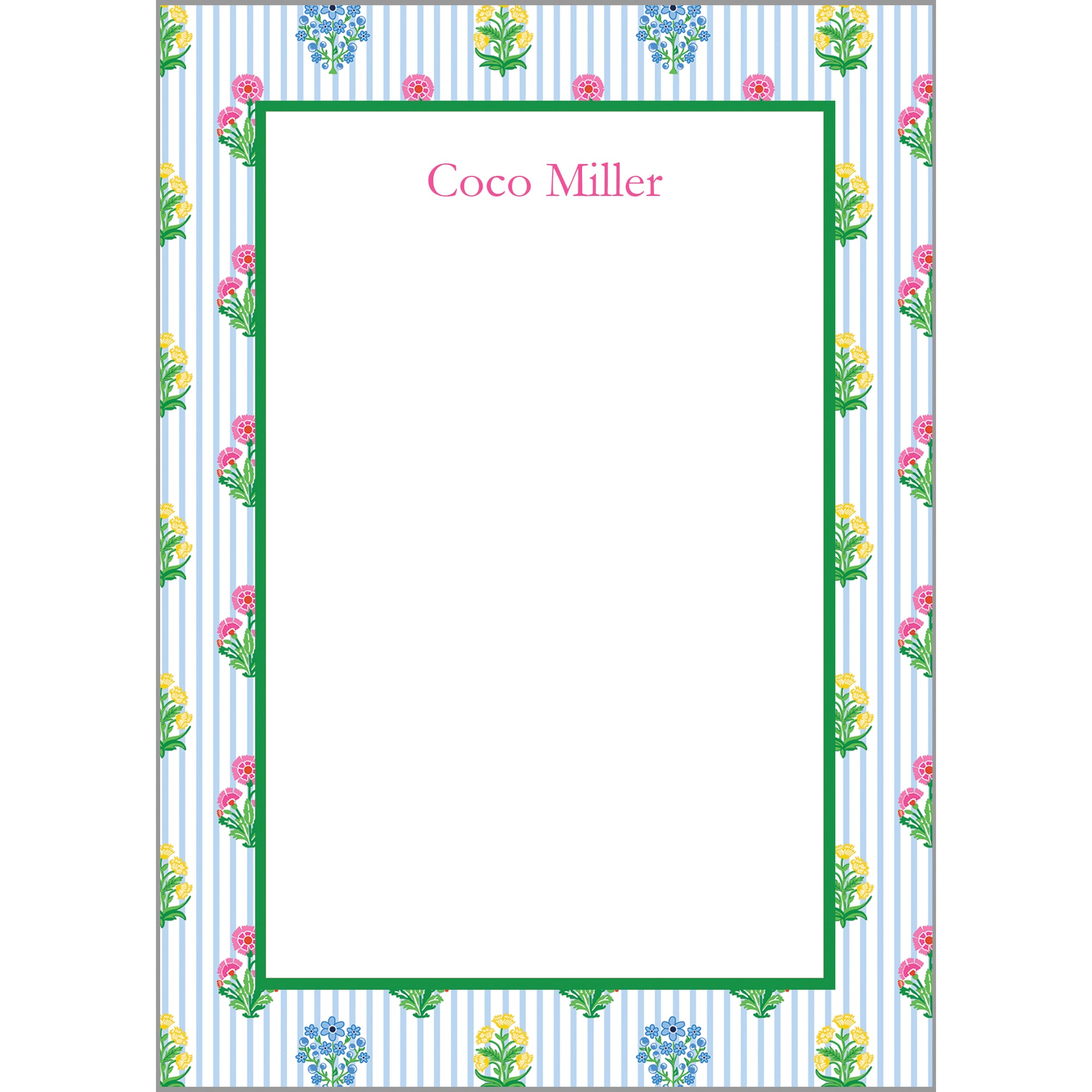 Coco Block Print Personalized Notepad