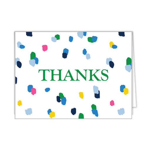 In Stock Folded Notecard Set of 10 | Confetti "Thanks"