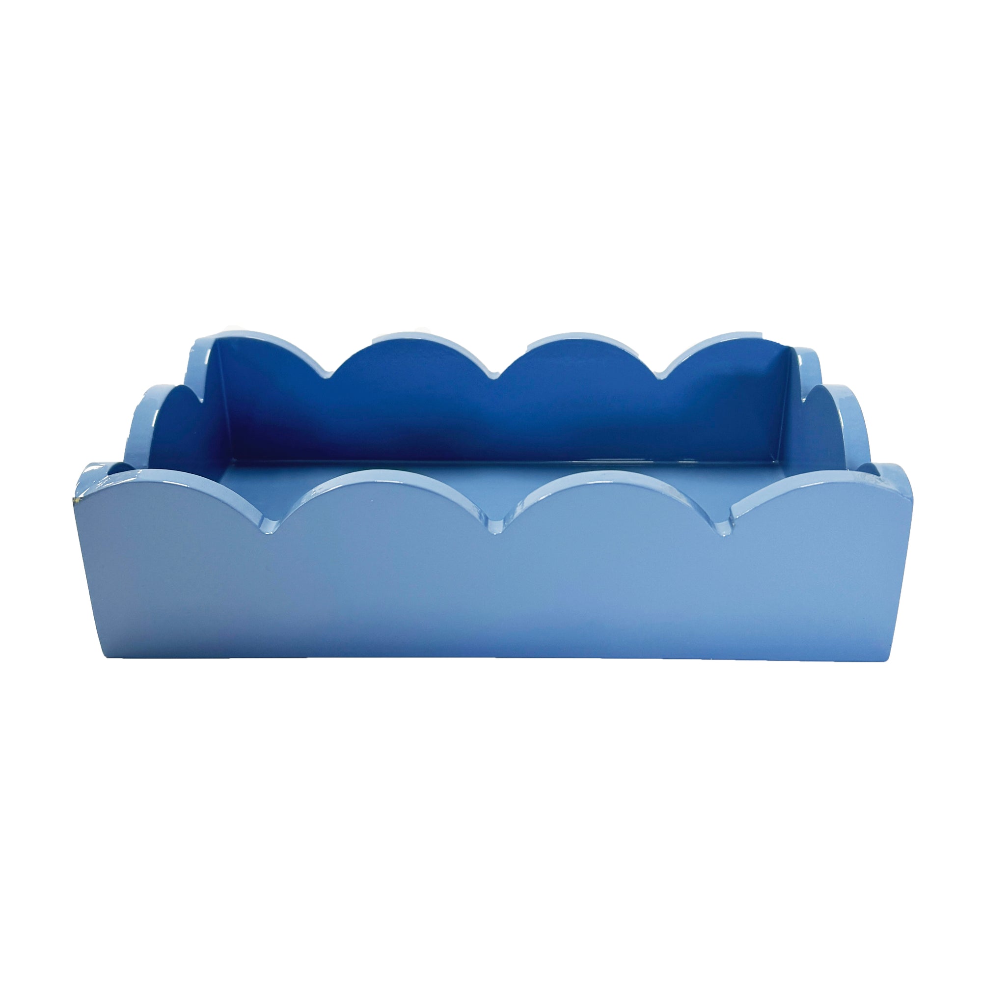 In Stock WH Lacquer Scalloped Guest Towel Holder | Cornflower