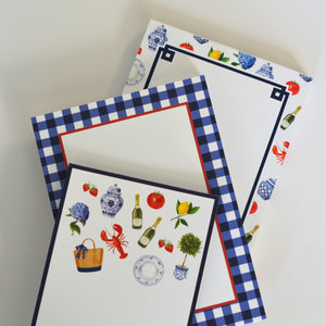 Stock Shoppe: 5x7 Navy Blue Gingham Check Notepad