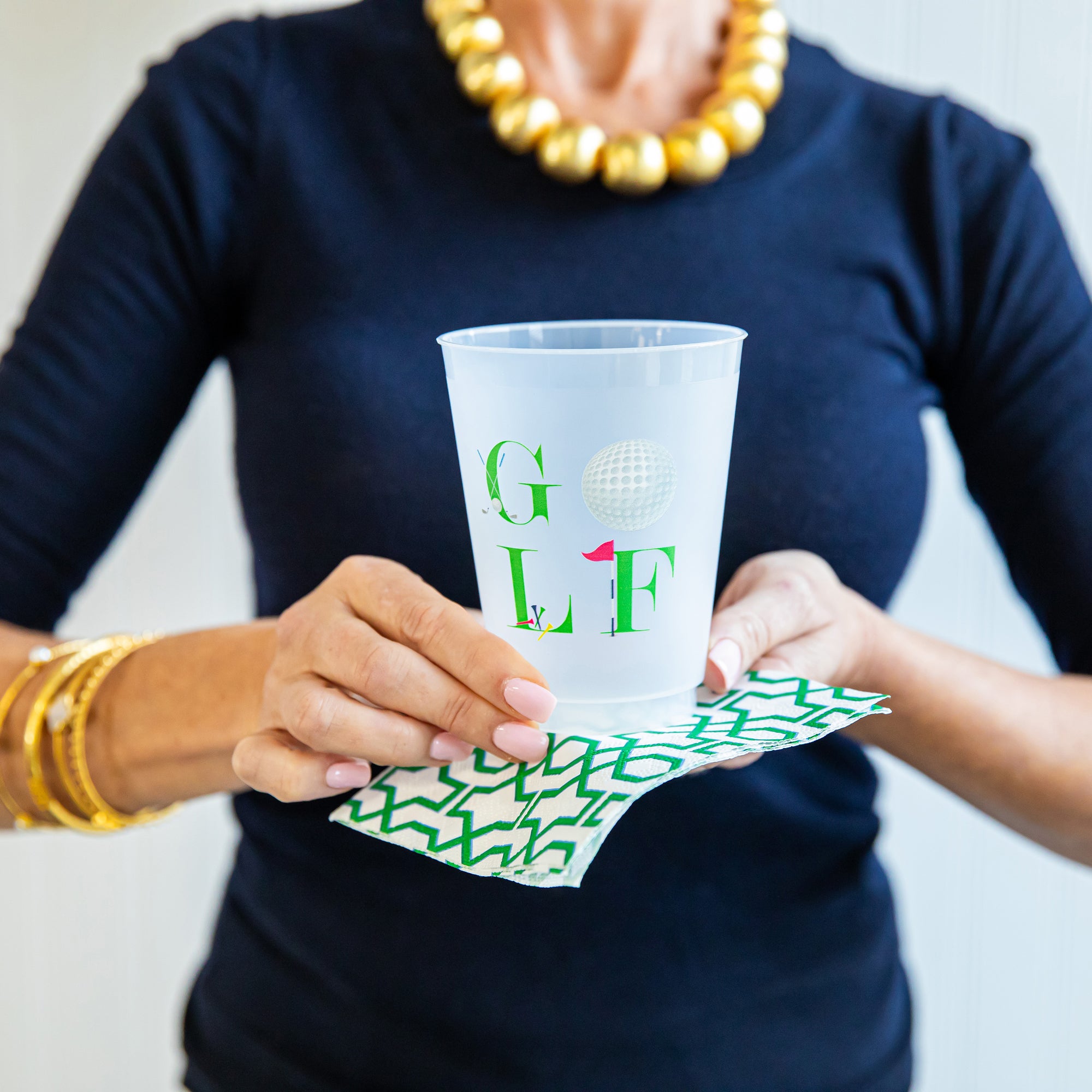 WH Paper Cocktail Napkins | Green Trellis