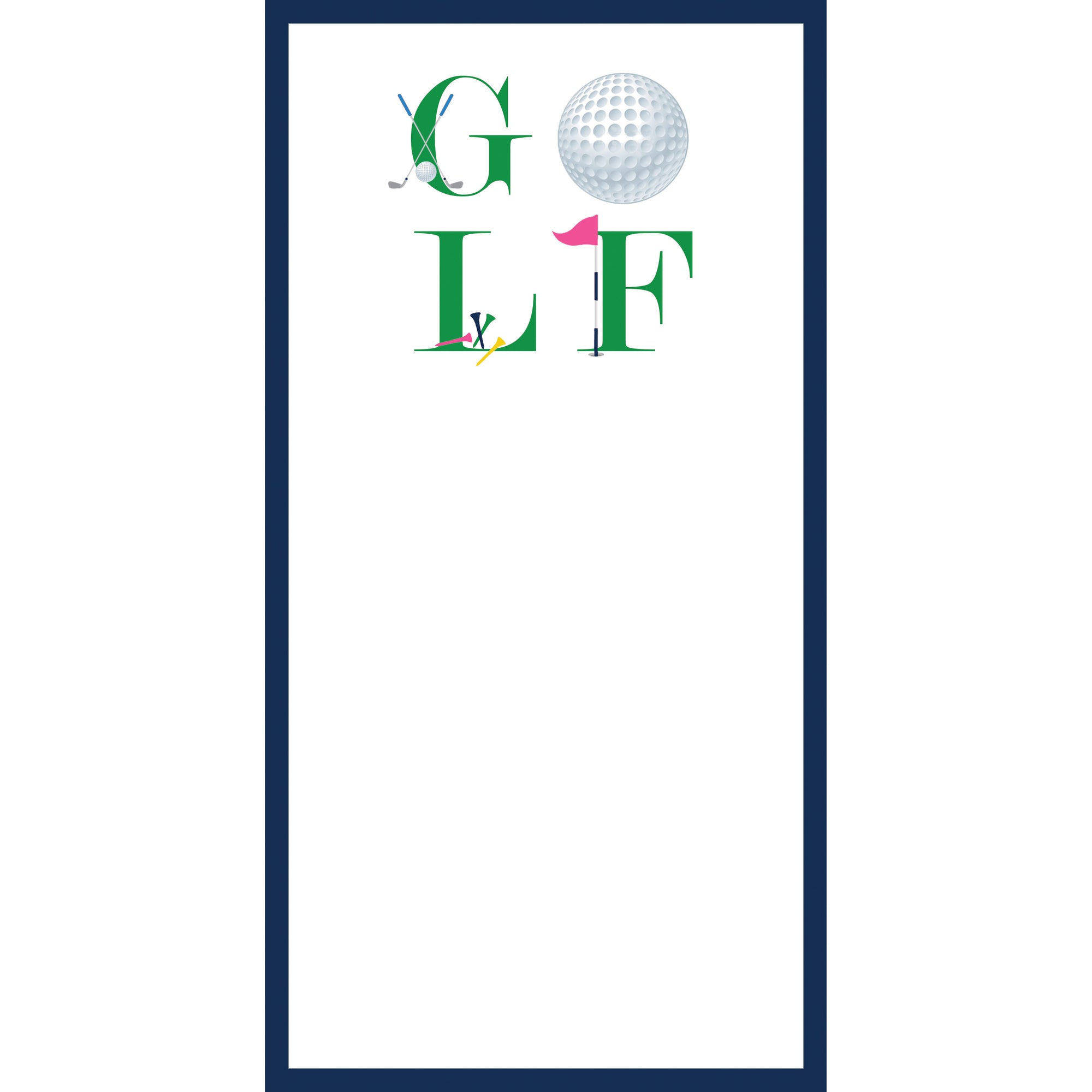 In Stock 4.25x8.5 Golf Icons List Notepad