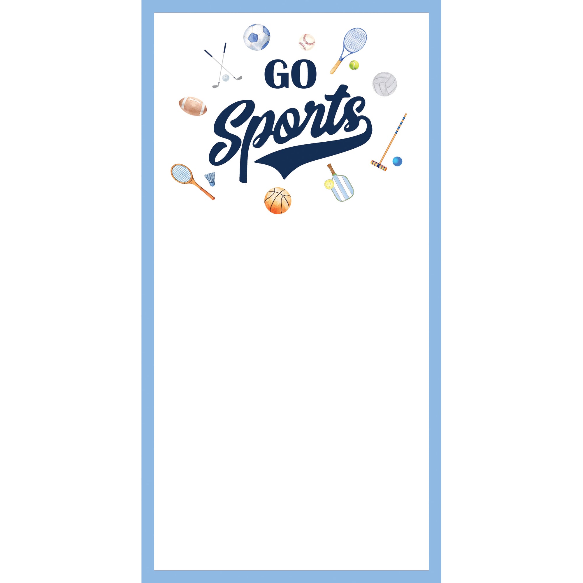 In Stock 4.25x8.5 Go Sports List Notepad