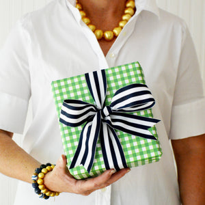 Continuous Roll Gift Wrap | Green Gingham Check