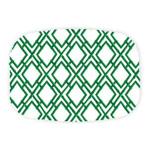 Green Bamboo Trellis Melamine Platter