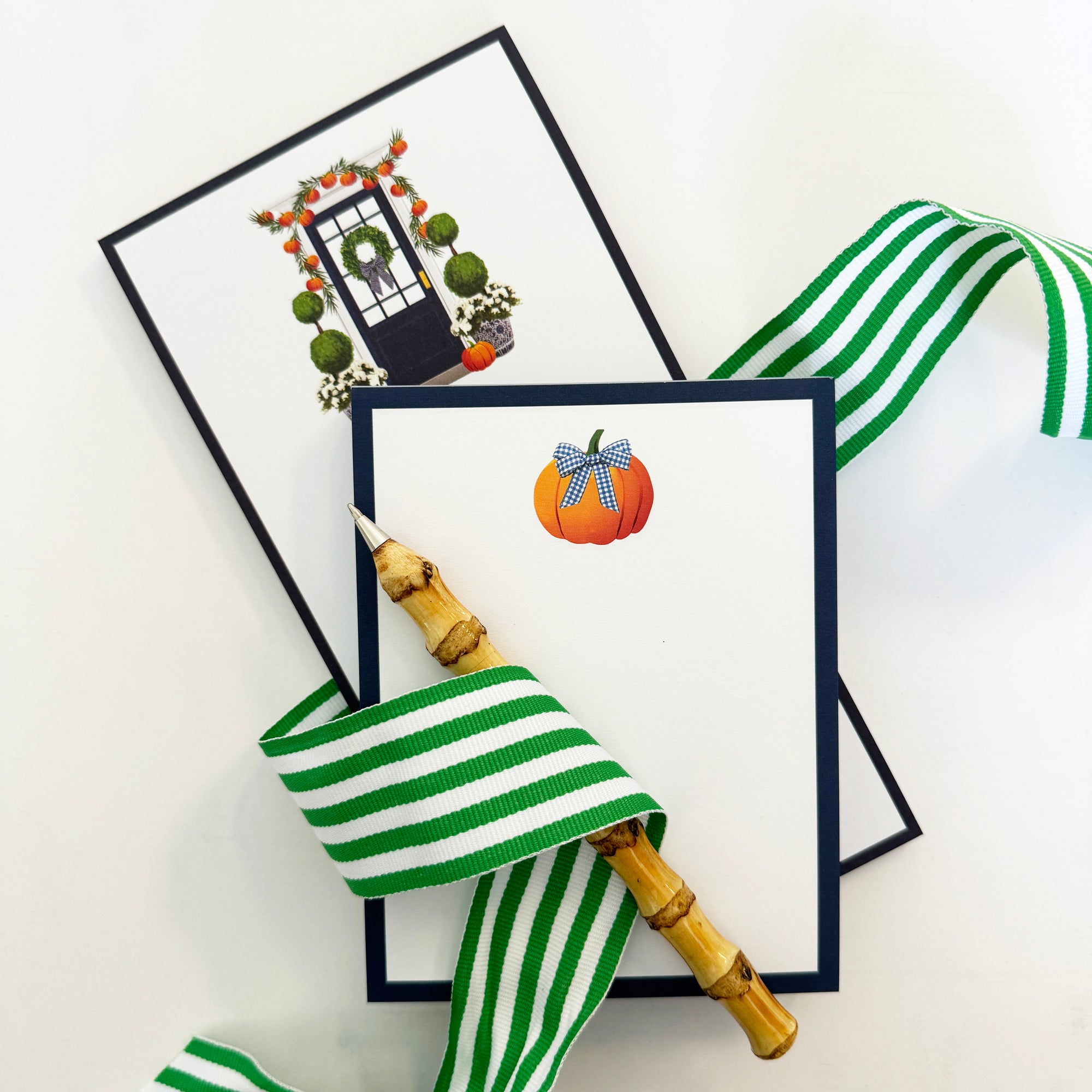 Stock Shoppe: 4x5 Pumpkin with Gingham Bow Notepad