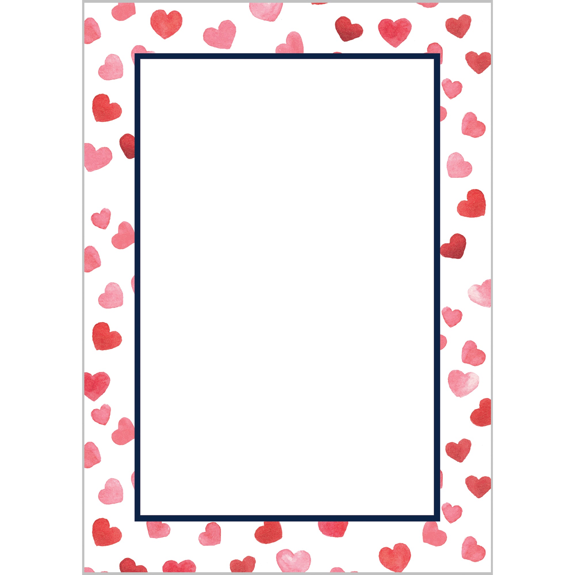 In Stock 5x7 Watercolor Hearts Notepad