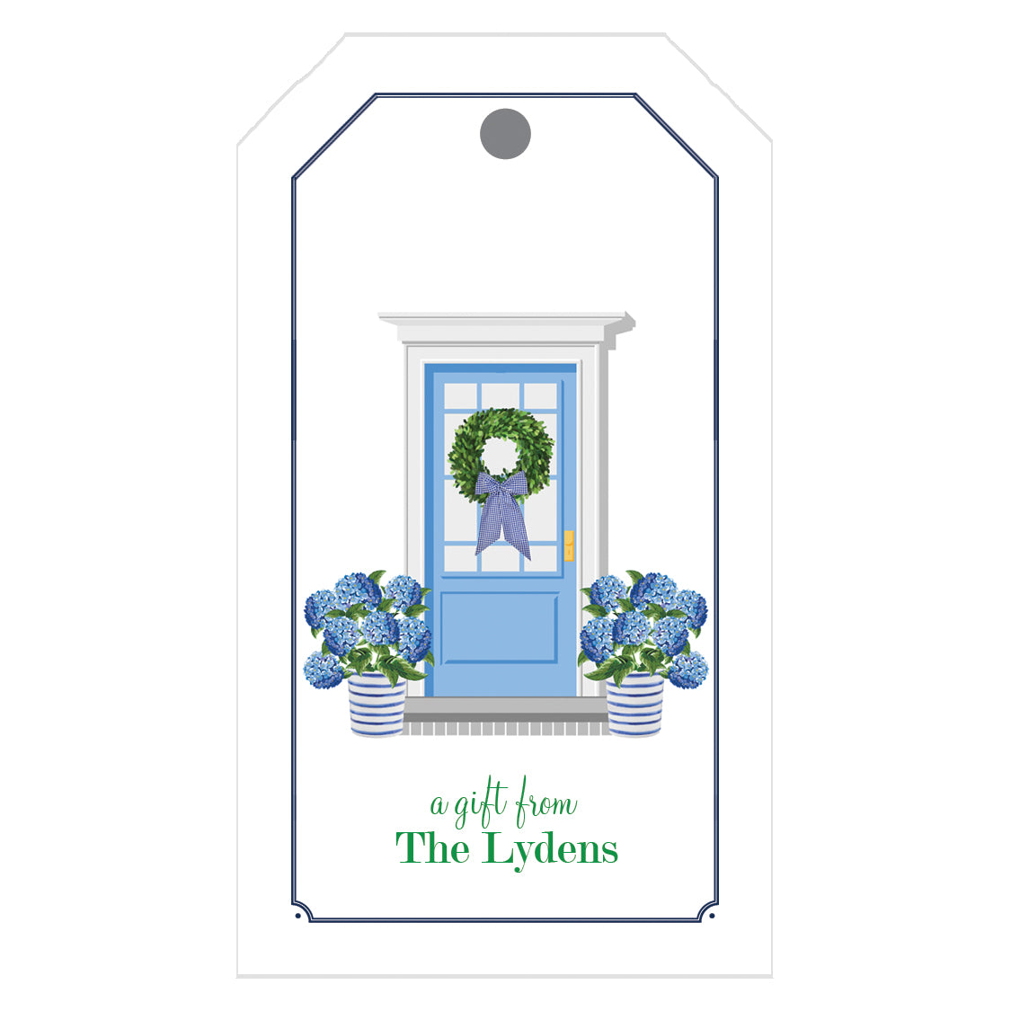 Hydrangeas Front Door Personalized Gift Tags