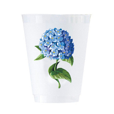 In Stock Blue Hydrangea Shatterproof Cups | Set of 8