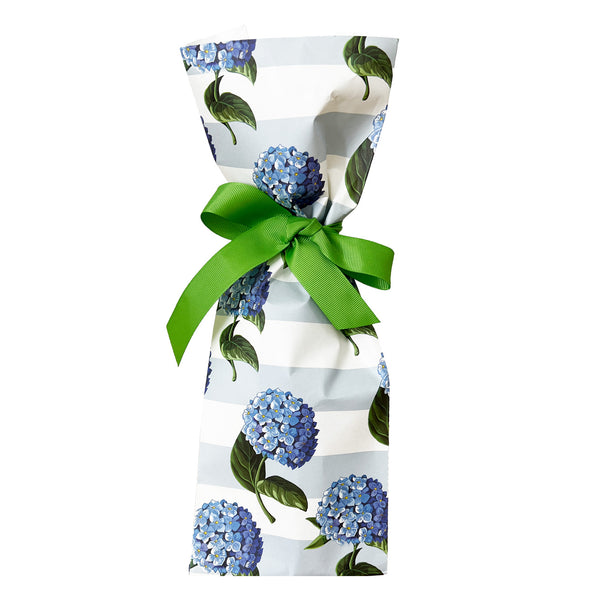 Paper Wine Bag Kit <br />Hydrangeas Stripe 