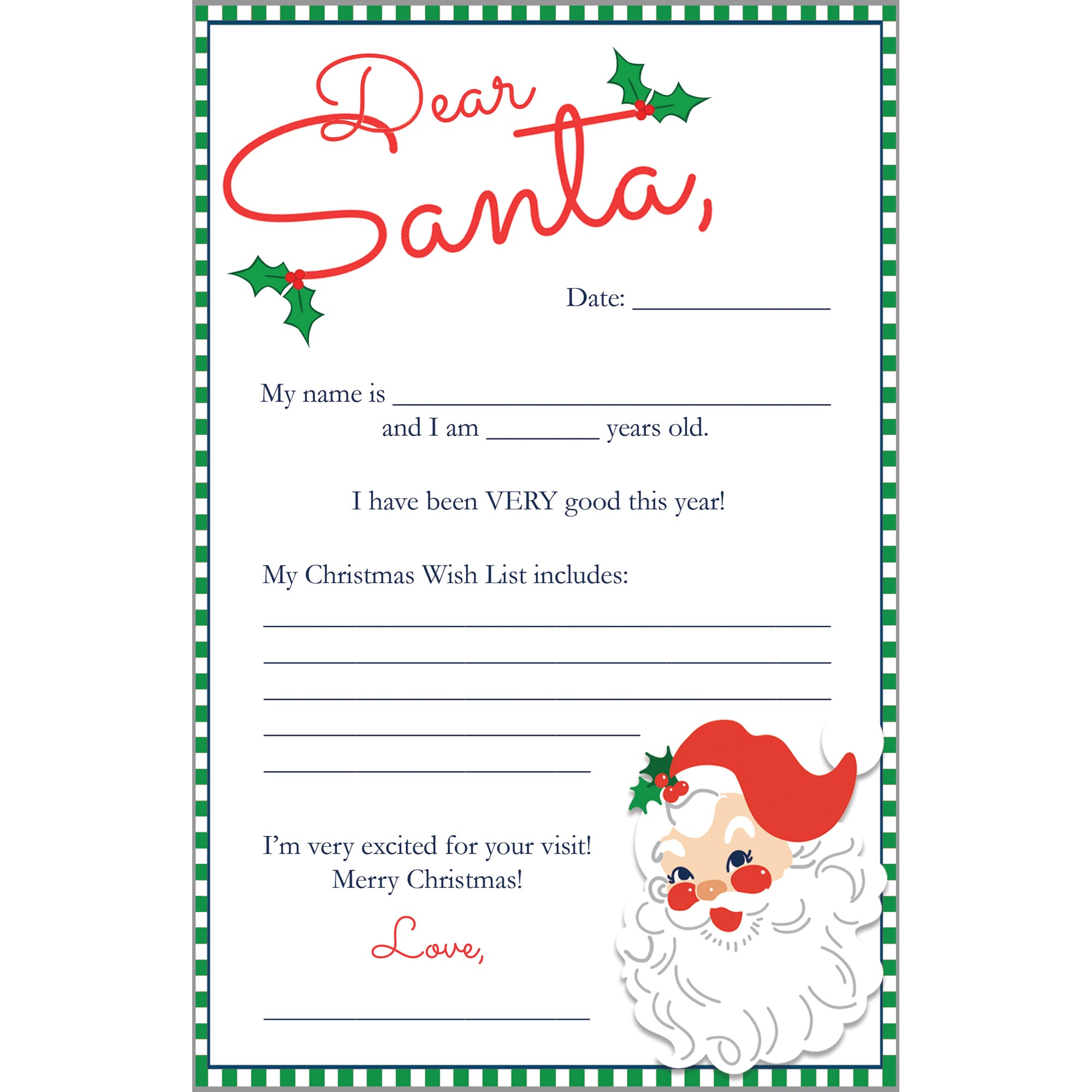 In Stock Letter to Santa Claus