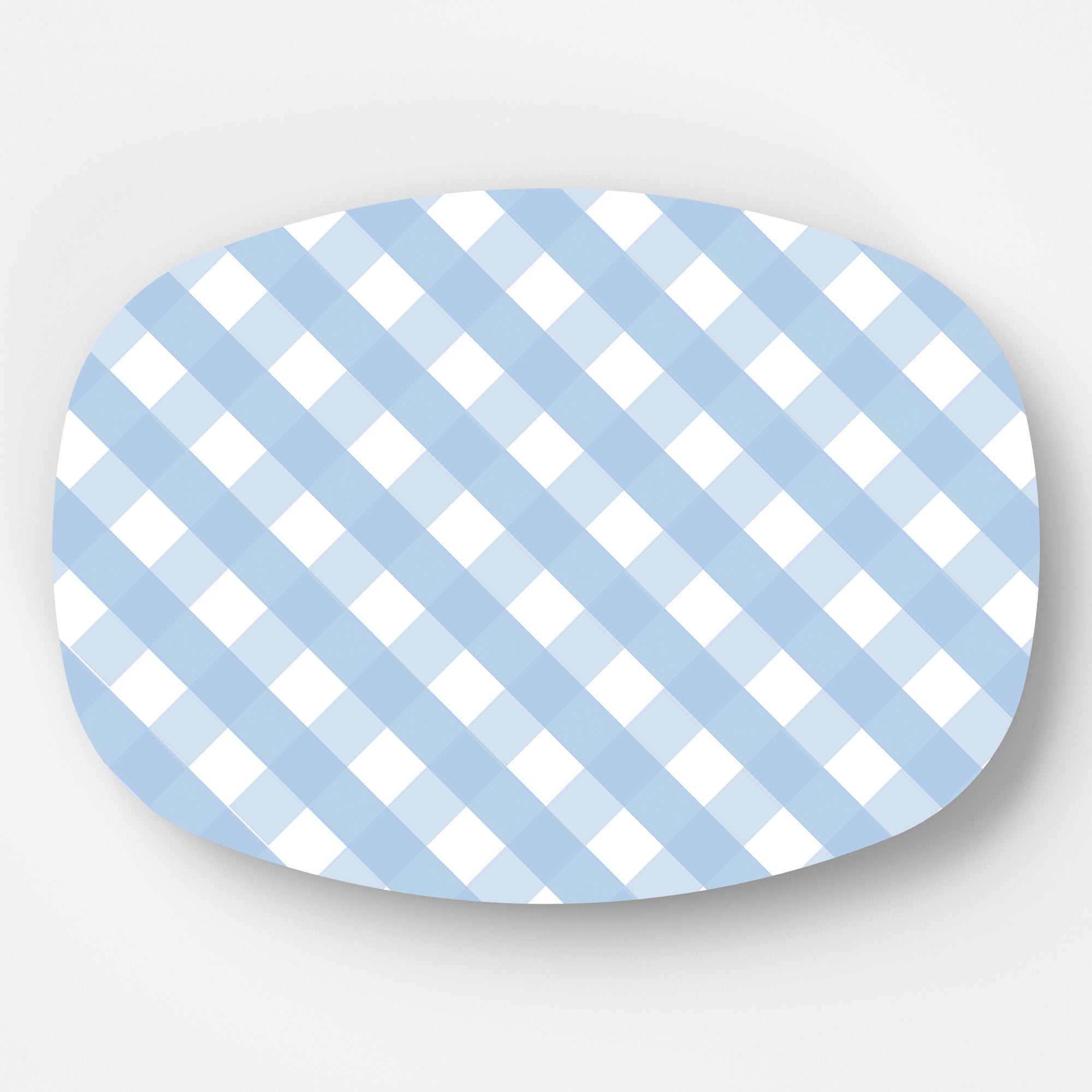 In Stock WH Serving Platter | Lt. Blue Gingham Check