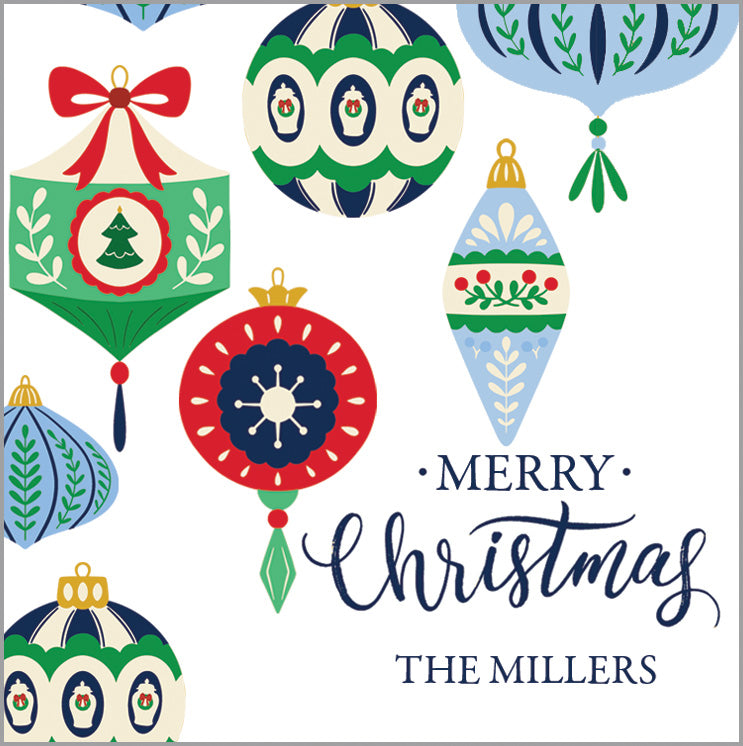 Mod Ornaments Christmas Personalized Gift Sticker | Set of 24