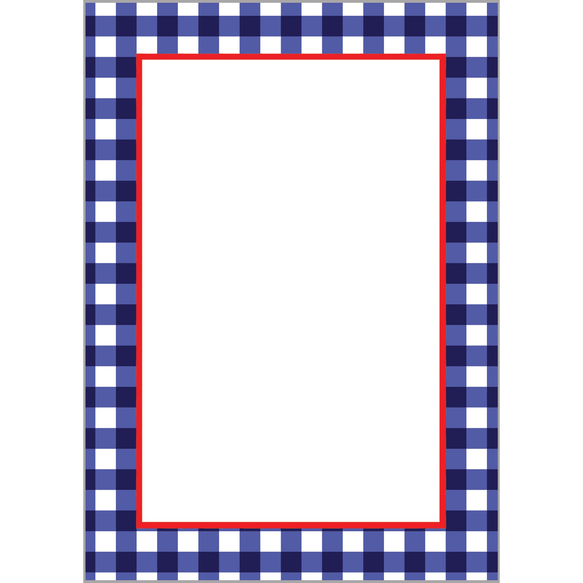 In Stock 5x7 Navy Blue Gingham Check Notepad