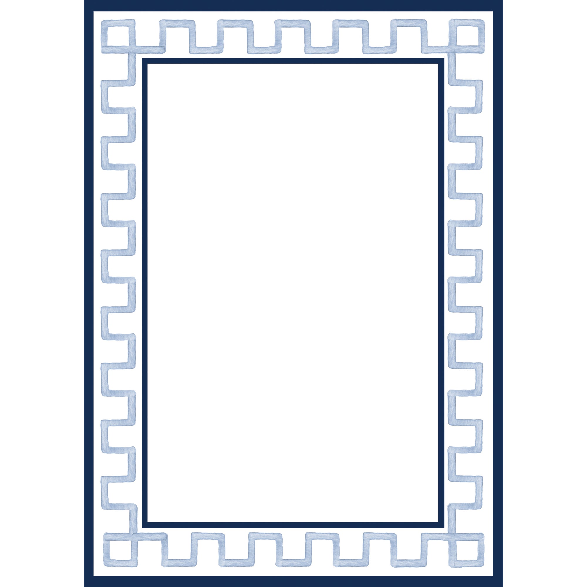 In Stock 5x7 Blue Greek Key Border Notepad