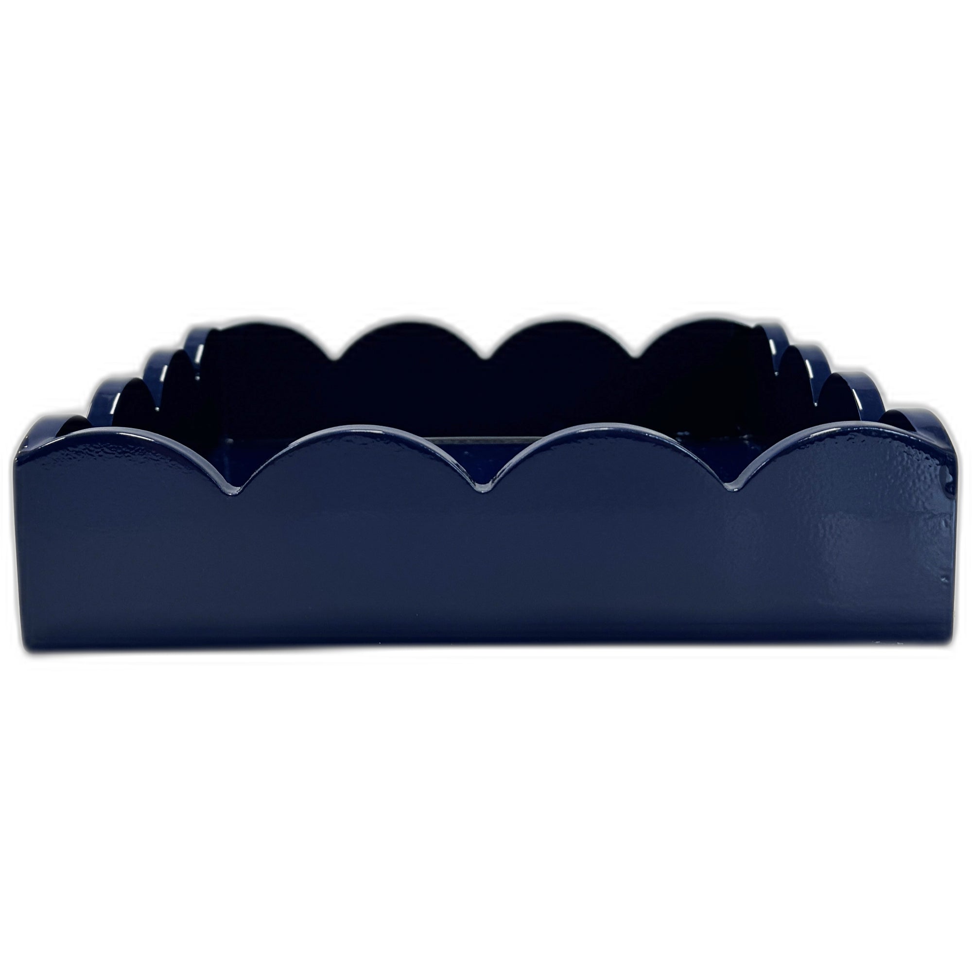 In Stock WH Lacquer Scalloped Notepad Holder | Navy Blue