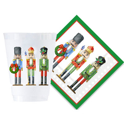 Bundle: Nutcrackers Shatterproof Cups and Cocktail Napkins