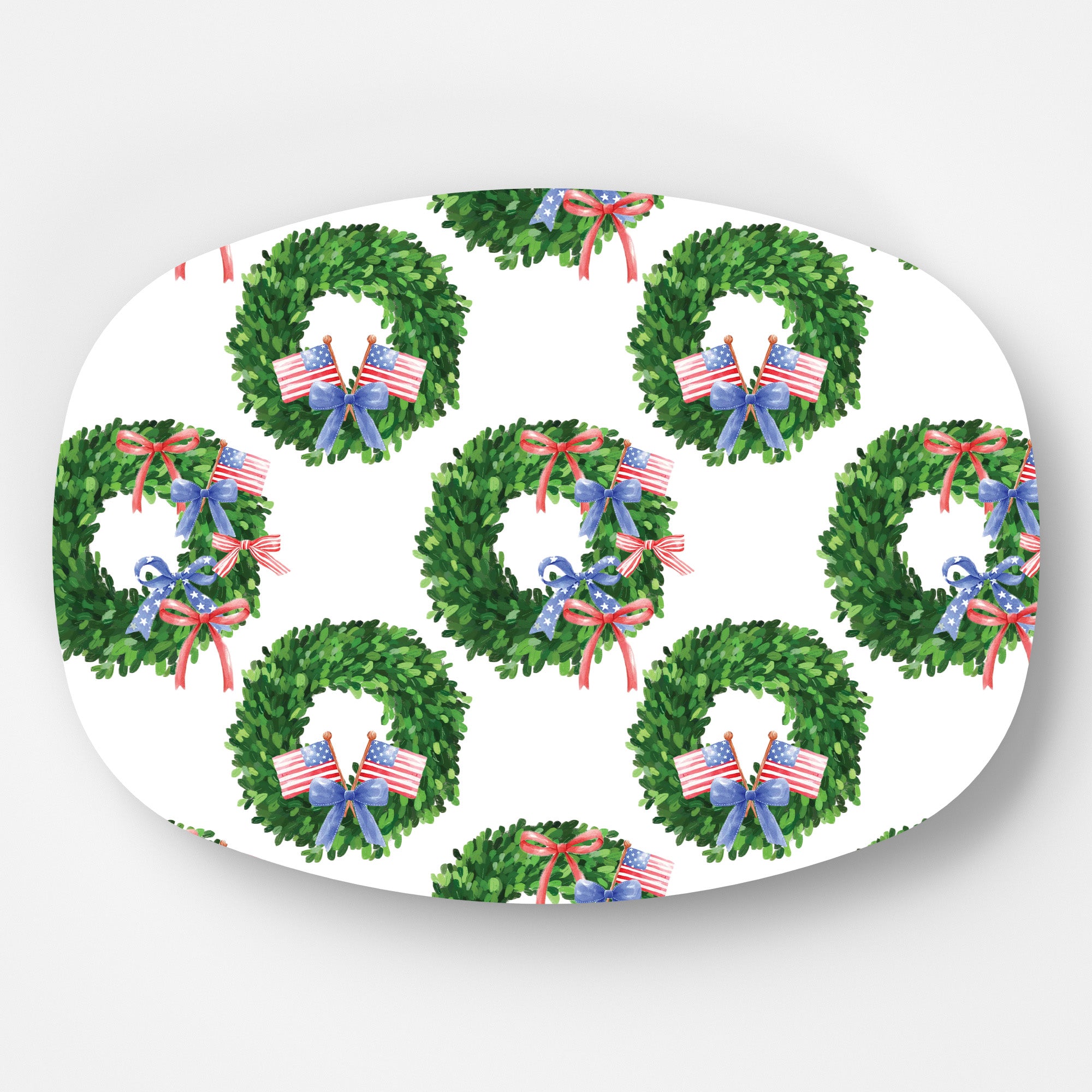 In Stock WH Serving Platter | Patriotic Wreath