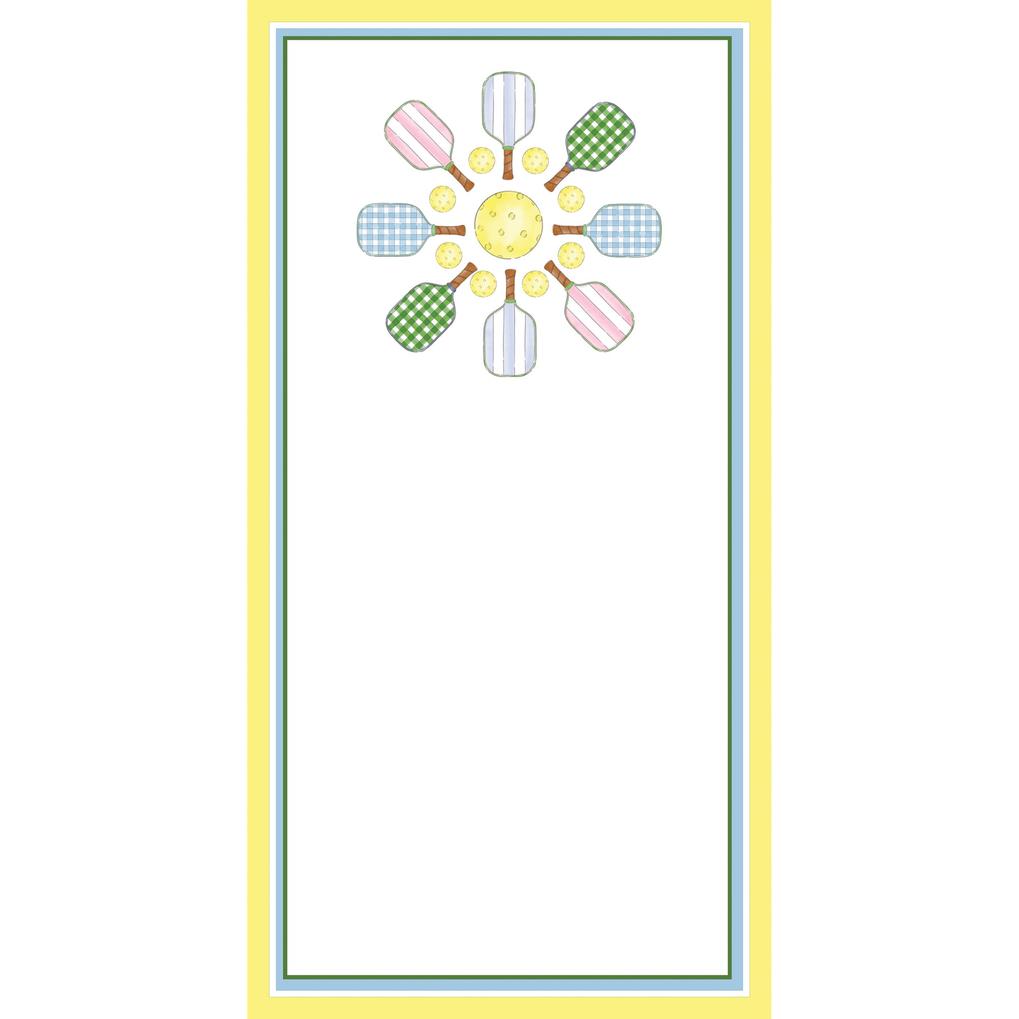 In Stock 4.25x8.5 Preppy Pickleball Flower Notepad