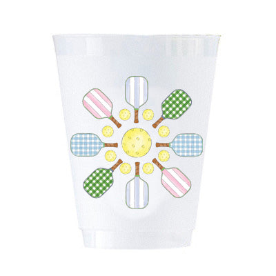 In Stock Pickleball Flower Shatterproof Cups | Set of 8