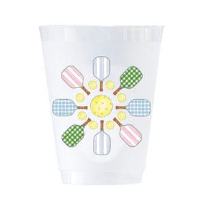 Pickleball Flower Shatterproof Cups | Set of 8