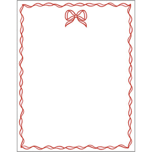 Stock Shoppe: 4x5 Bow Scallop Notepad | Pink + Red