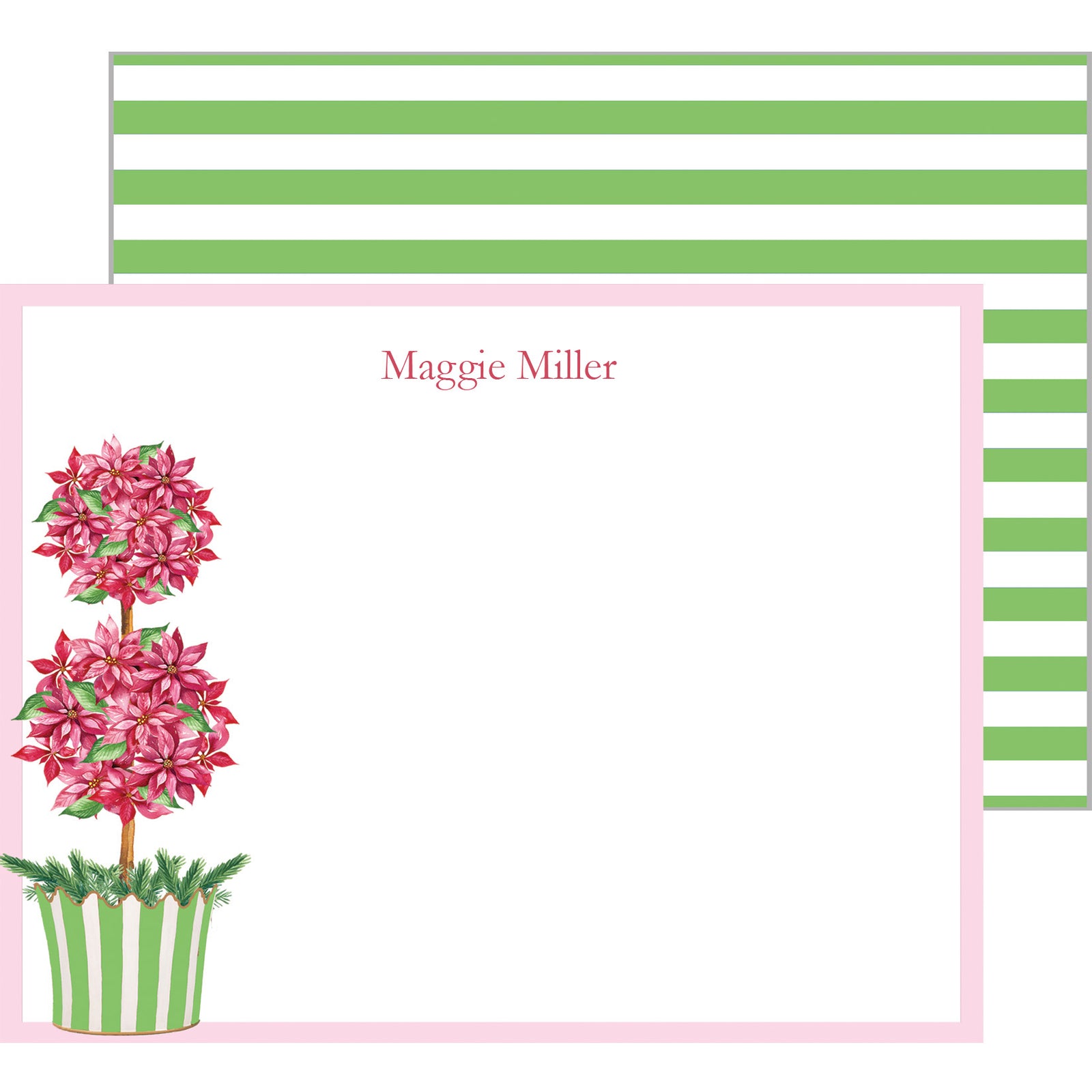 Peach and Yellow Garden Floral Personalized Flat Notecards - WH Hostess  Social Stationery