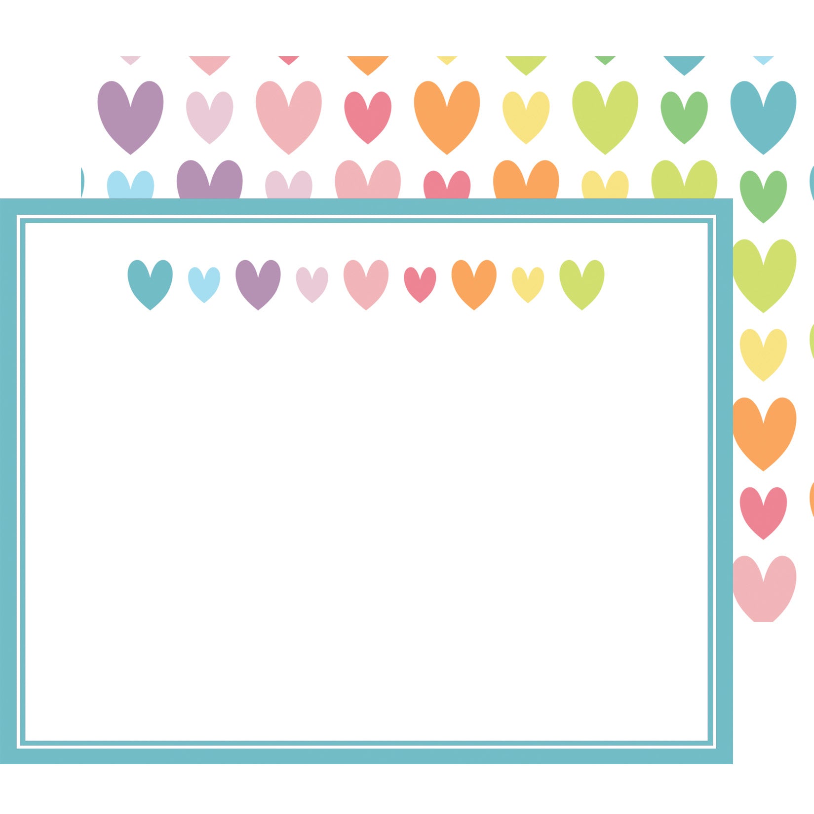 In Stock Flat Notecards | Pastel Hearts