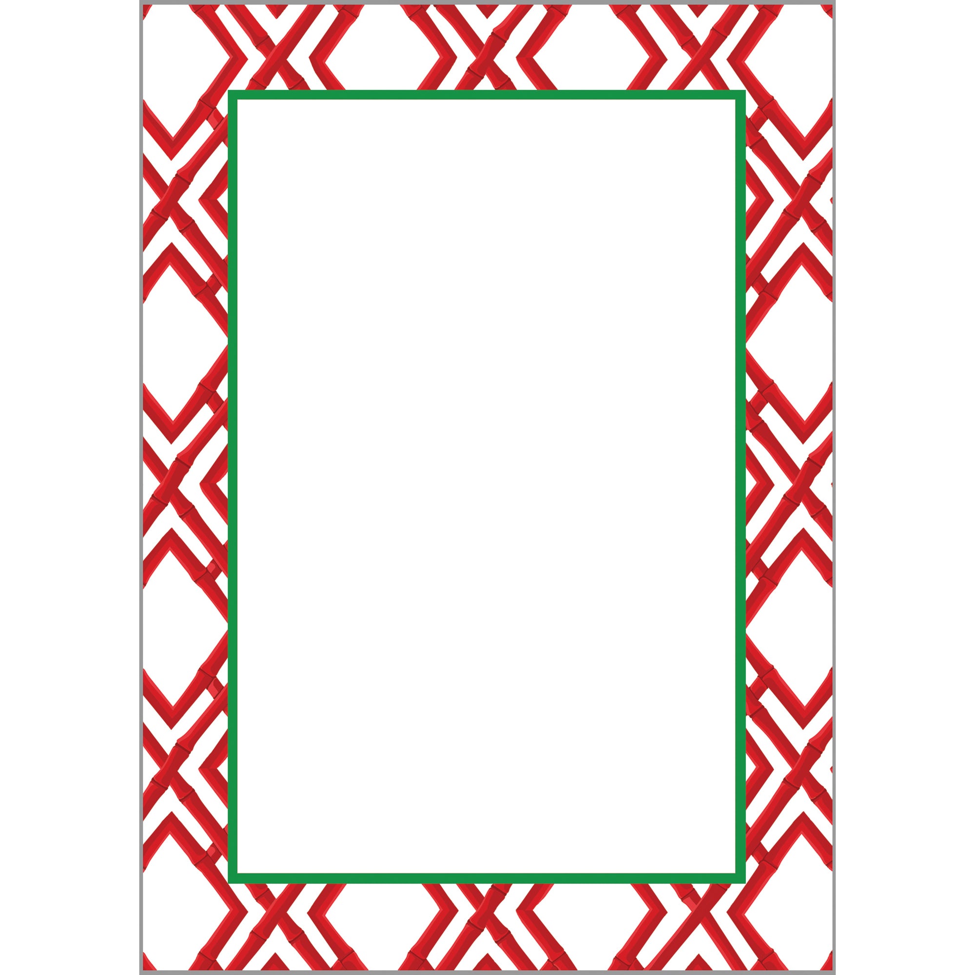 Stock Shoppe: 5x7 Bamboo Trellis Notepad | Red