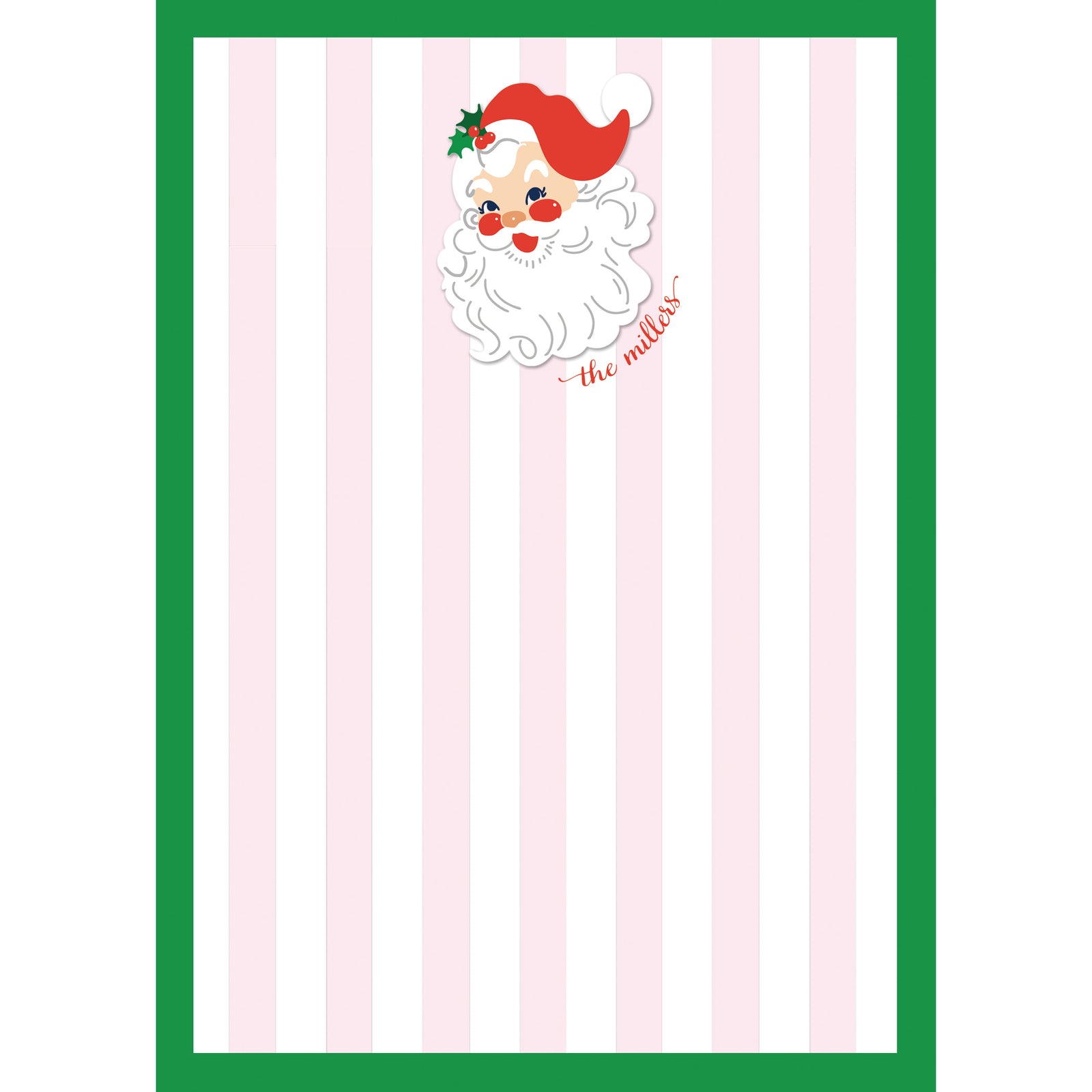 Boxwood Initial Vertical Christmas Photo Card - WH Hostess Social Stationery