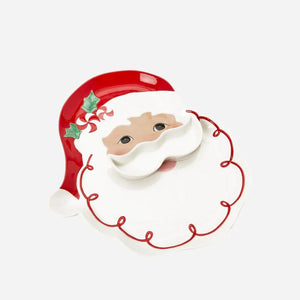 Santa Platter with Removable Mustache Dish